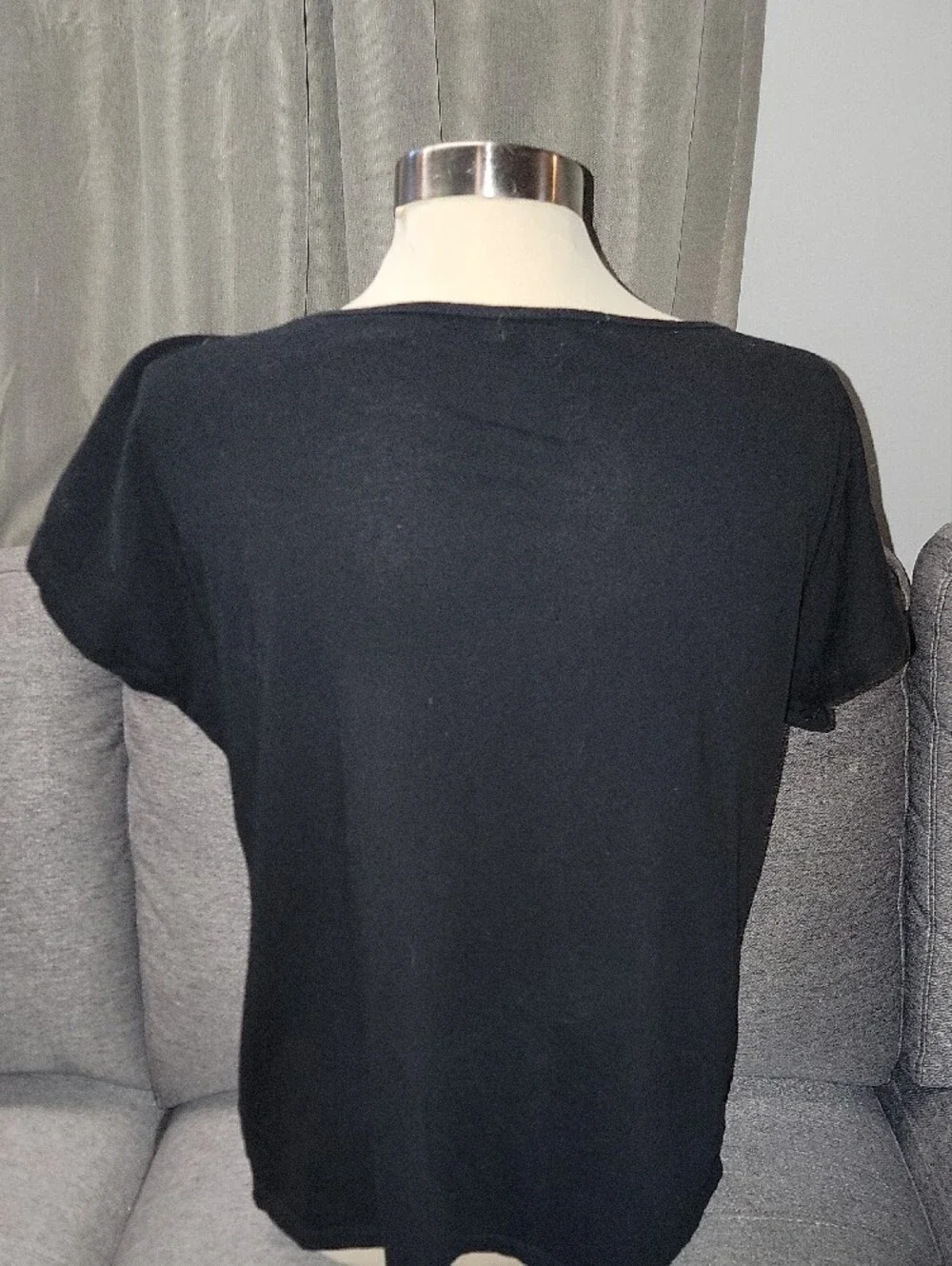 Ralph Lauren Black Embroidered Scoop Neck Top - Picture 3 of 4